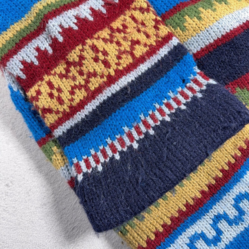 Aldini Open Cardigan Women Small Longline Aztec Made in Italy Alpaca Vintage - Picture 9 of 10